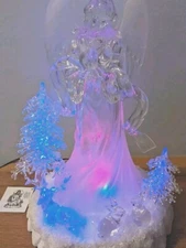 NIB Vtg Heavenly Reflections Color Changing LED Acrylic Peace Angel  JC Penney