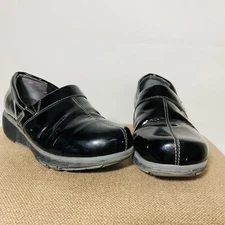 Soft walk grey’s anatomy Black Meredith Patent Leather Clog nursing shoe