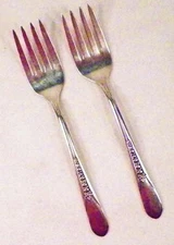 2 Priscilla Silverplate Salad Forks Rogers International 1941 Lady Ann Fork