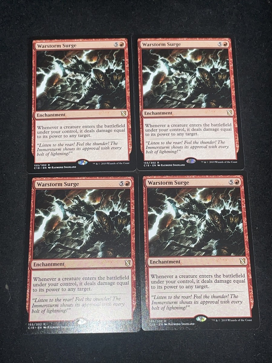 mtg cards like warstorm surge 4x] Warstorm Surge - Near Mint, English - Commander 2019 MTG Magic