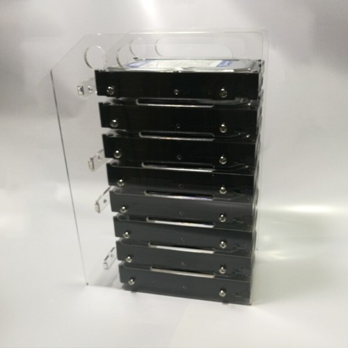 for 3.5" Hard Drive Organizer External Deskeop Bracket Hard Disk Box Transparent - Afbeelding 3 van 11