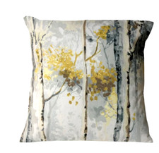 Silver Birch Trees Shadow Grey Yellow Cushion Cover  14" 16" 17" 18" 20" 22"