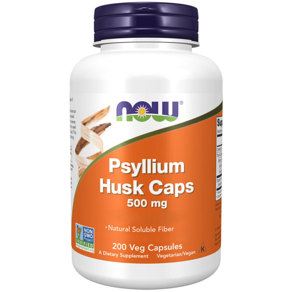 Now Foods, cáscara de psyllium, 500 mg, 200 cápsulas vegetales: envío rápido