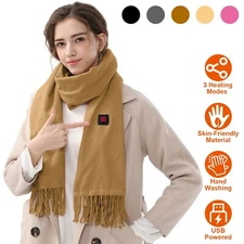 Mens Womens Winter Warm Scarves Neck Warmer Heating USB Electric Heated Scarf