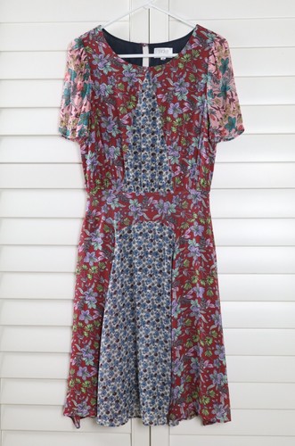 JOHNNY WAS Jade $345 Sonny Mixed Patchwork Floral Scarf Hem Dress Size XS - Picture 5 of 6