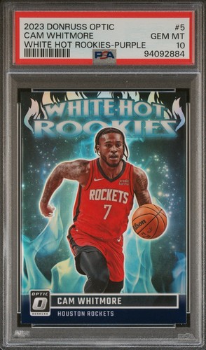 2023 Donruss Optic Cam Whitmore White Hot Rookies Purple #5 PSA 10 POP 4