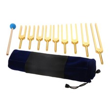 9X Golden Solfeggio Tuning Forks for Health Professional Therapist Sound Therapy