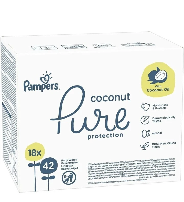 Pampers pure coconut wipes sales