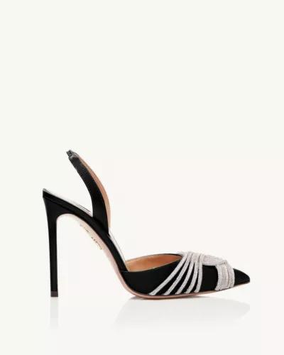 Aquazzura High heel satin pointy sandal lady - Picture 6 of 27