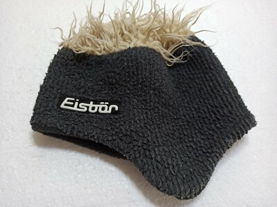 Vintage Eisbar Beanie Hat Size L-XL Fleece Cap Faux Fur Lined Outdoor Punk Ski