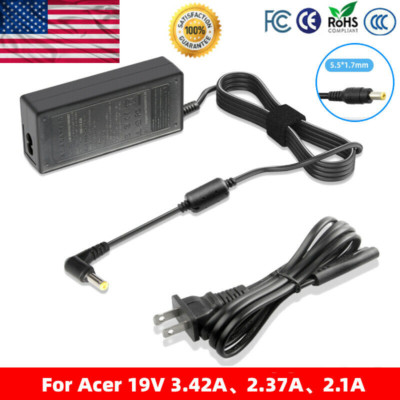 65W 19V Charger for Acer LCD Monitor S202HL S230HL S231HL Power Supply Cord