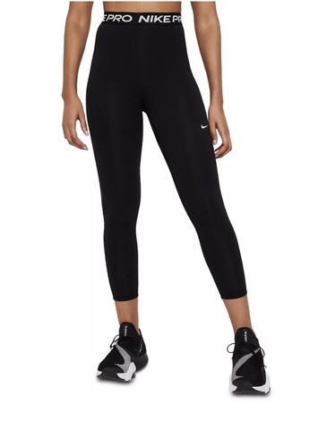 Womens Nike Pro 365 High Rise Tights Black White Size M DA0483-013 7/8  Length | eBay