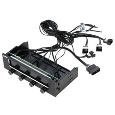 Multi-Function PC CPU 4 Channel Cooling Fan Speed Controller LCD Front Panel