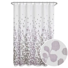 Zenna Home Sylvia Printed Faux Silk Fabric Shower Curtain Machine Washable wi...