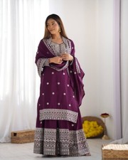 Women Bollywood Salwar Kameez Sharara Set Indian Pakistani Ready to wear Dress