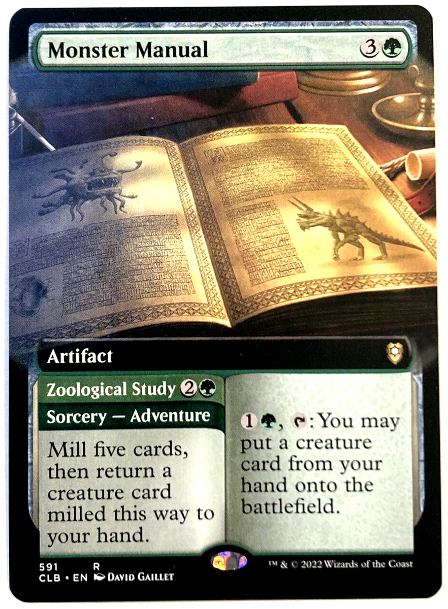 monster manual mtg card MTG Monster Manual *EXTENDED ART* Battle for Baldur's Gate 591 NM