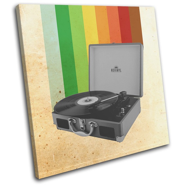 Retro Record Player Vinyl Decks Vintage SINGLE CANVAS WALL