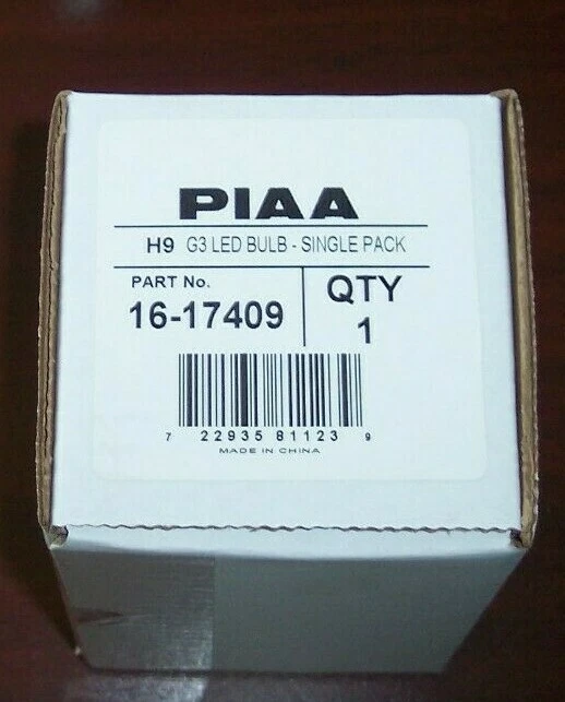 PIAA 6200K COOL WHITE G3 LED H9 Two Packs HIGH PERFORMANCE HEADLIGHT 16-17409 - Image 3 of 4