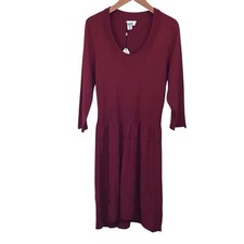 Sophie Max Ruby Red Sweater Dress XL Cotton Blend Long Sleeve