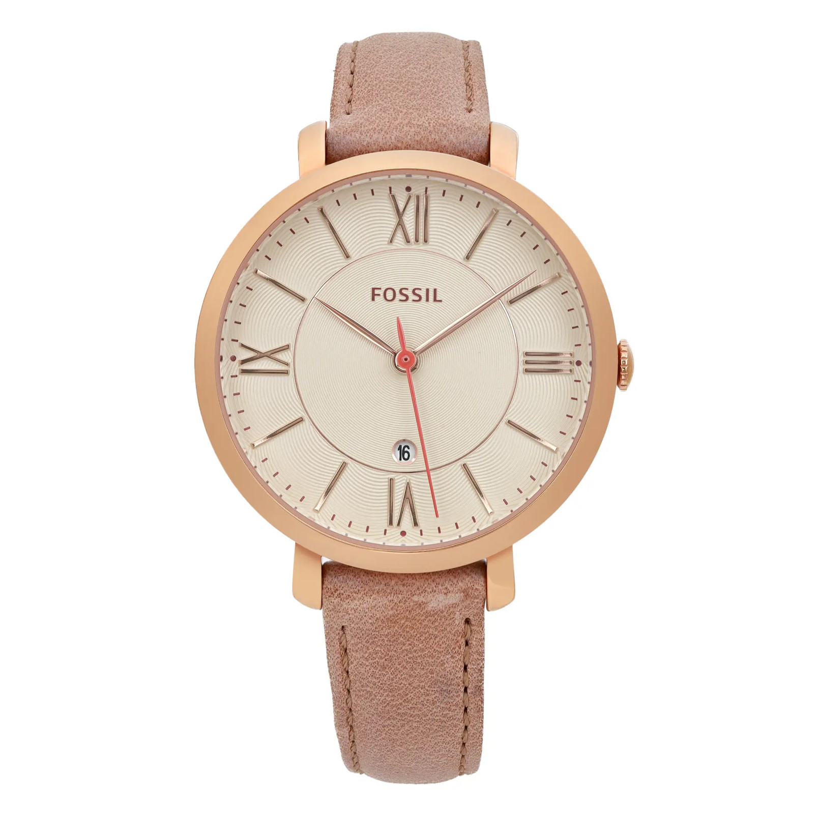 Fossil Jacqueline 36mm Rose Gold-Tone Steel Cream Dial Ladies Watch ES3487