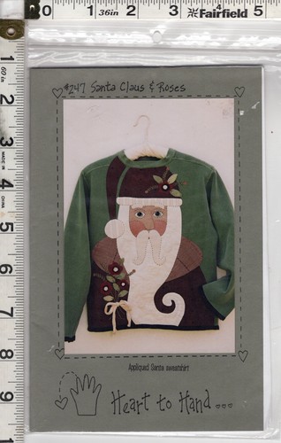 "Santa Claus & Roses" ©1997 Heart to Hand Sewing Applique Pattern # 247 UNCUT