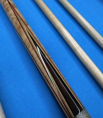 Rare Gus Szamboti Vibrant Veneers custom 4 pts 4 Veneer cue with 6 Shafts  LOA