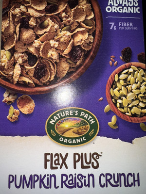 Nature's Path Organic Flax Plus Cereal -Pumpkin Raisin Crunch-12.35 oz. 11 Boxes