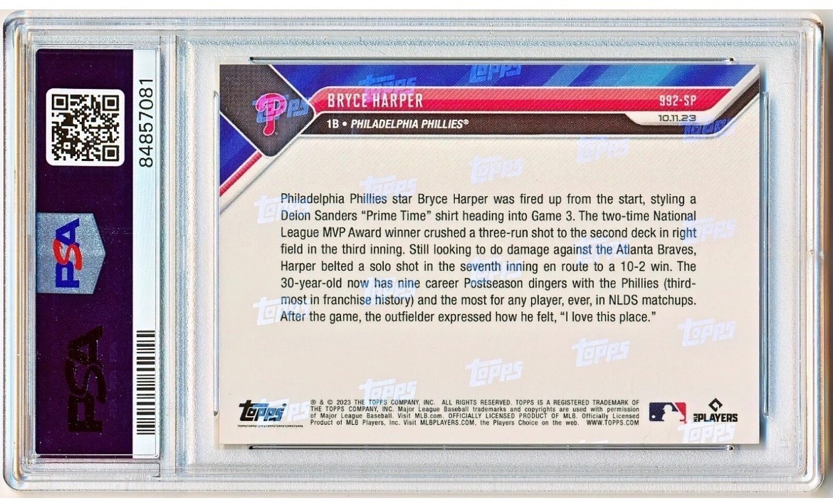 Bryce Harper 2 HR Game Stare Down SP /100 view 2