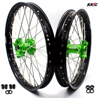 KKE 21/18'' Wheels Rims For KAWASAKI KX250F KX450F 2006-2018 KX250X/KX450X Green
