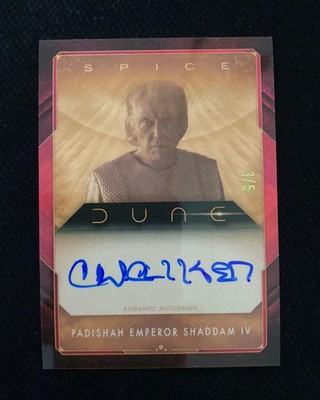 2025 Topps Dune Chrome Spice Red #SA-CW Padishah Emperor Shaddam IV Auto 3/5 GAV