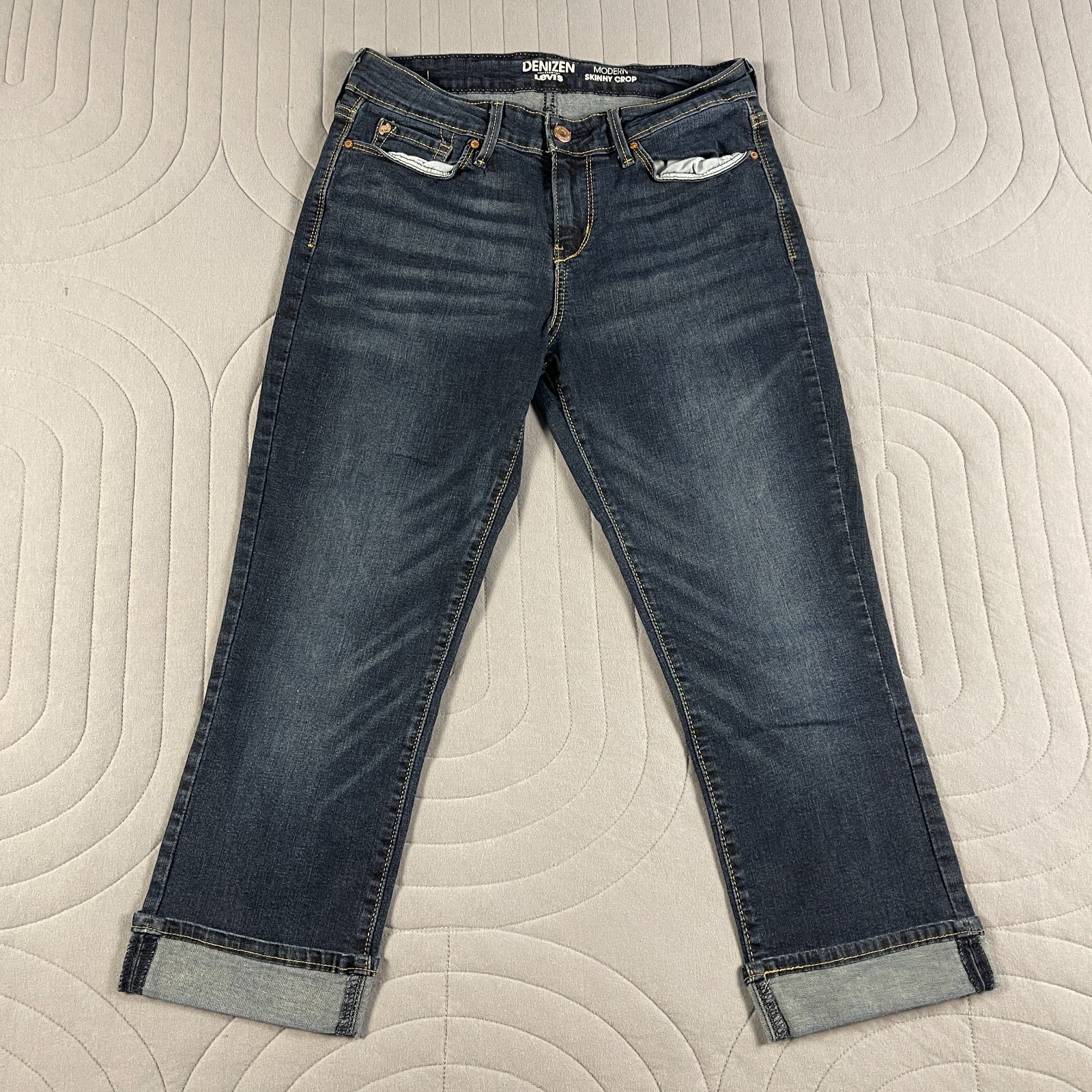 Denizen From Levi’s Modern Skinny Crop Jeans Womens 6 28 Dark Wash Stretch Denim