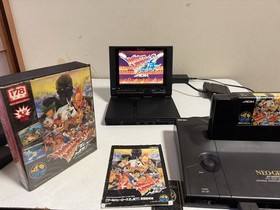 SNK Neo Geo AES Console Box Manual 5 Games KOF 94 95 96 Tested Japan