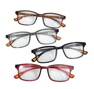 Rechteckige Lesebrille gemischte Farben Gestell, 4 Stück