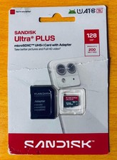 SanDisk Ultra PLUS 128GB microSDXC UHS-1 w/ Adapter Up to 200 MB/s speed