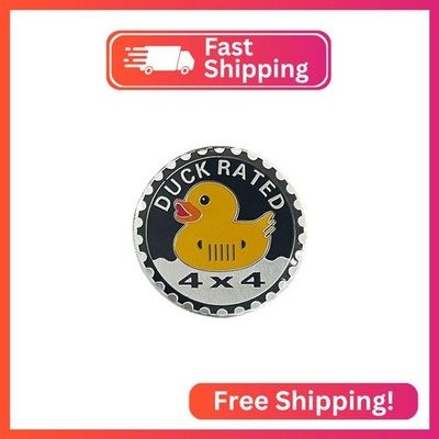 Duck Badge Rated Car Emblem, 4 x 4 3D Metal Car Badge Decals Stickers Round Embl