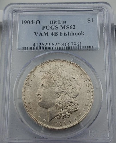 1904 O HIT LIST VAM 4B FISHHOOK PCGS MS62