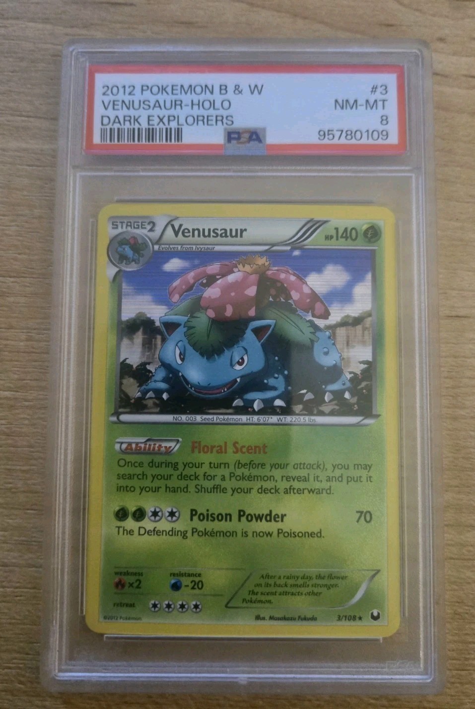 Pokemon Venusaur 3/108 Dark Explorers Holo PSA 8