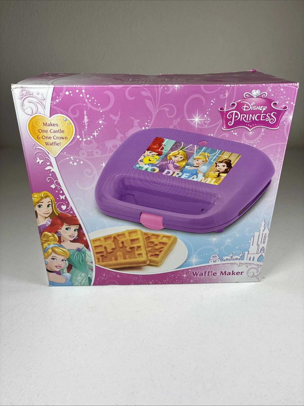 Disney PRINCESS Crown CASTLE Waffle MAKER DARE To DREAM DP-2 Purple BELGIAN