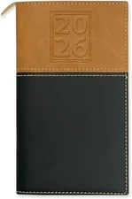 BookFactory 2026 Weekly Pocket Calendar 2026 Two Toned Brown and Black 