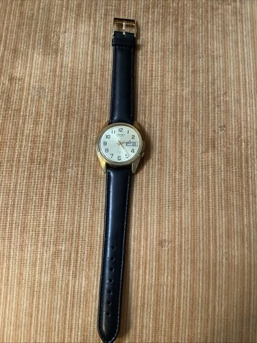 Seiko 1977 Vintage -36mm-7009-8129 Automatic Men's Watch With Black Leather Band