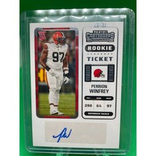 2022 Panini Contenders Rookie Ticket Auto Perrion Winfrey Cleveland Browns #202