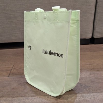 green lululemon shopping bag Lululemon Small Reusable Shopping Tote Lunch Bag Lime Green 💚 Neon Yellow  NEW!