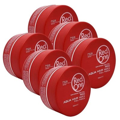 Red One Maximum Control RED Aqua Hair Wax Full Force 5oz ''6 Pack''''Free Shipping''