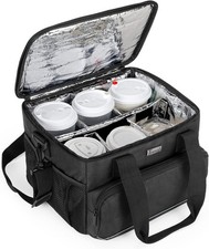 Reusable 6 Cups Drink Carrier for Delivery with Adjustable Dividers Handle wi...