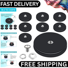 8 Pack Neodymium Magnet Rubber Coated Mounting Magnets with Bolt Nuts USA Stock
