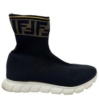 Fendi Women’s UK 5 Black Sock Trainers Sneakers EU 38 – Logo Collar Slip-On