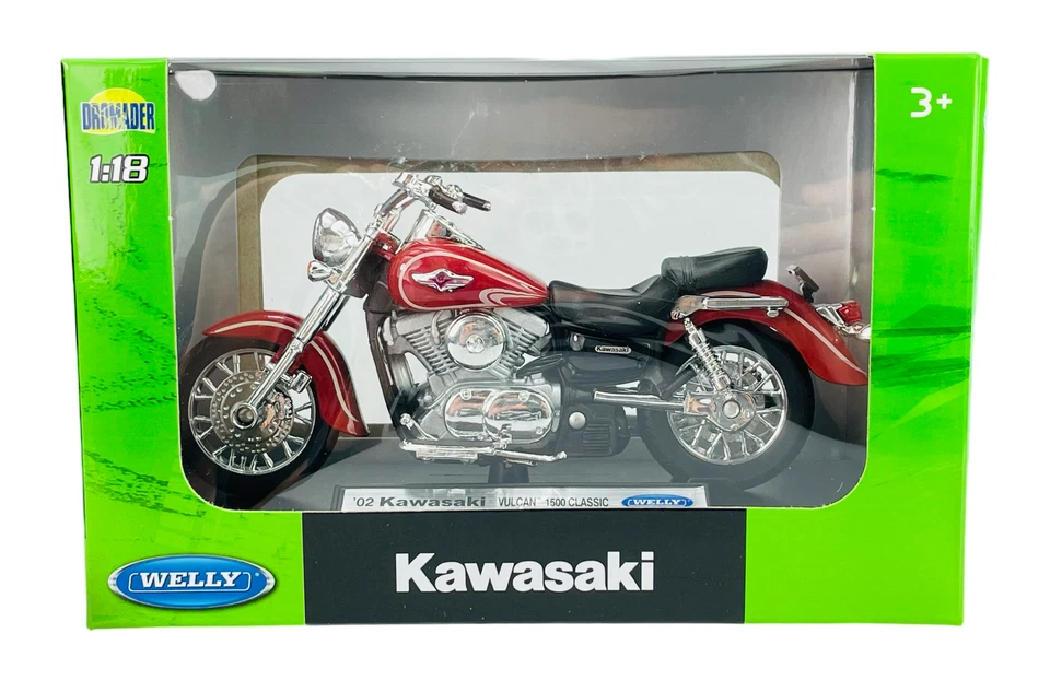 WELLY '02 KAWASAKI VULCAN 1500 CLASSIC 1:18 MOTORCYCLE DIE CAST MODEL NEW 1 - Image 4 of 4