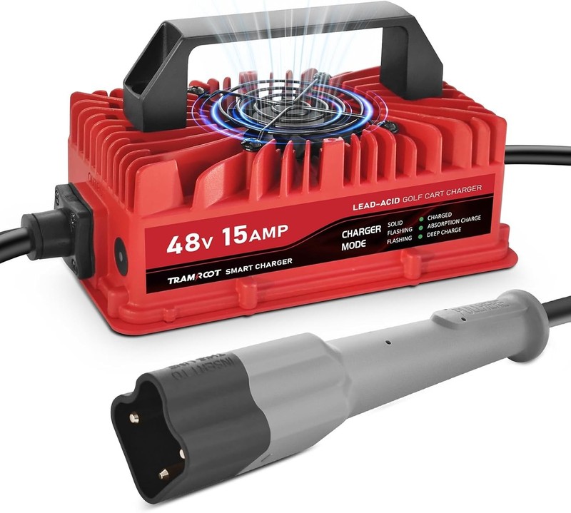 15 AMP 48 Volt Golf Cart Battery Charger for Yamaha G29 with 3-Pin Leaf Plug 48V