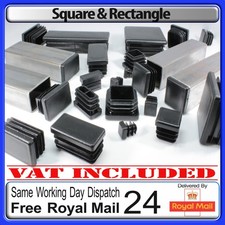 Square & Rectangle End Caps Plastic Inserts Tube Blanking Plugs Hollow section
