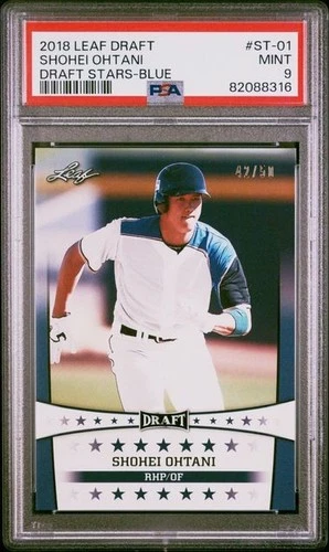 2018 Leaf Draft Stars Blue Shohei Ohtani RC /50 PSA 9 Near Mint Rookie #ST-01